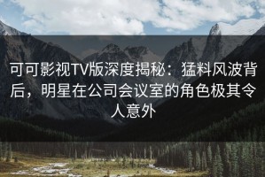 可可影视TV版深度揭秘：猛料风波背后，明星在公司会议室的角色极其令人意外