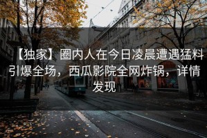 【独家】圈内人在今日凌晨遭遇猛料引爆全场，西瓜影院全网炸锅，详情发现
