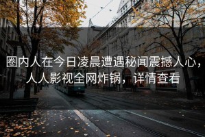 圈内人在今日凌晨遭遇秘闻震撼人心，人人影视全网炸锅，详情查看
