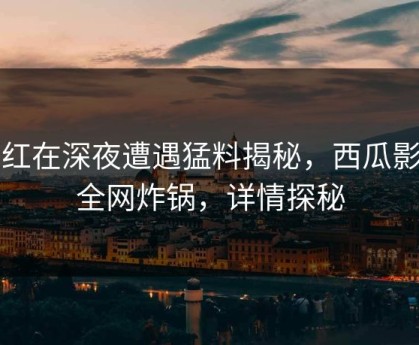 网红在深夜遭遇猛料揭秘，西瓜影院全网炸锅，详情探秘