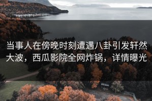 当事人在傍晚时刻遭遇八卦引发轩然大波，西瓜影院全网炸锅，详情曝光